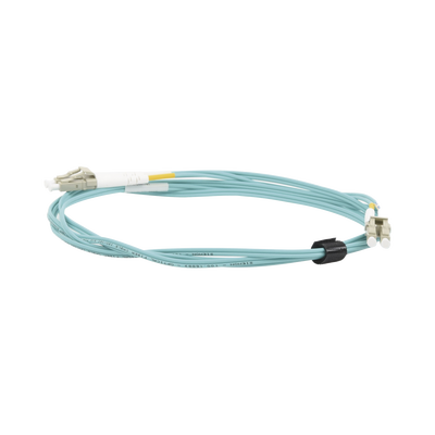 [FJ2-LCLC5L-02AQ] Jumper de Fibra Óptica Multimodo 50/125 XGLO OM3, LC-LC Duplex, OFNR, Color Aqua, 2 Metros (6.56 Pies)