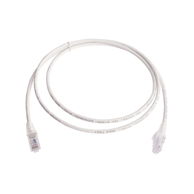 [MC6-05-02B] Patch Cord MC6 Modular Cat6 UTP, CM/LS0H, 1.52 Metros (5 Pies), Color Blanco, Versión Bulk (Sin Empaque Individual)