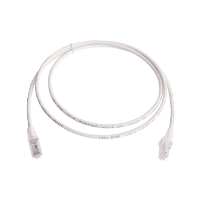 [MC6-05-02B] Patch Cord MC6 Modular Cat6 UTP, CM/LS0H, 1.52 Metros (5 Pies), Color Blanco, Versión Bulk (Sin Empaque Individual)