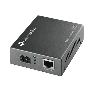 [MC220L] Convertidor Fibra Óptica Monomodo o Multimodo / 1 Puerto SFP 1000 Mbps / 1 Puerto RJ45 10/100/1000 Mbps / Plug and Play 