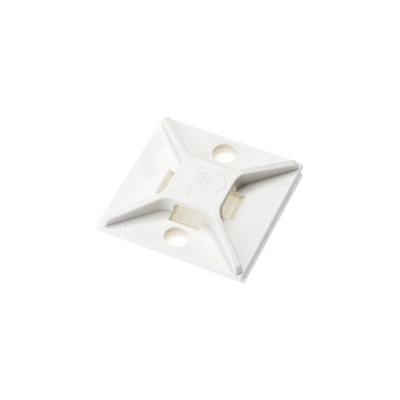 [ABM2S-A-C] Montaje-Sujetador Para Cable de 4 Vías, con Adhesivo, 25.4 x 25.4mm (1in x 1in), Color Blanco, Uso en Interior, 1 pieza
