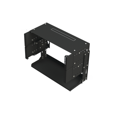 [LP-REP-1205-CH] Rack Abierto de montaje en Pared, de 19in, 5 Unidades de rack, Profundidad Ajustable (8" a 12") con Charola de Uso Múltiple.