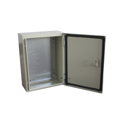 [PST-3040-20A] Gabinete de Acero IP66 Uso en Intemperie (300 x 400 x 200 mm) con Placa Trasera Interior de Metal y Compuerta Inferior Atornillable (Incluye Chapa y Llave T).