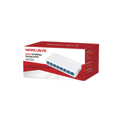 [MS108] Switch NO Administrable / Para escritorio / 8 puertos 10/100 Mbps / Diseño Compacto / Plug and Play