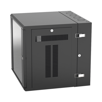 [PZWMC12W] Gabinete PanZone de Montaje en Pared, de 19in, Puerta con Ventana de Seguridad, 12 UR, 635mm de Profundidad, Color Negro