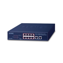 Switch de Escritorio de 8 Puertos 10/100TX 802.3at PoE+ / 2 Puertos 10/100TX / 120W PoE Budget / Modos Standard, VLAN y Extendido / Distancia Extendida Hasta 250m 