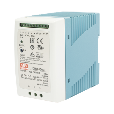 [DRC-100-B] Fuente de poder Riel Din 24V, 100W con Cargador de Bateria