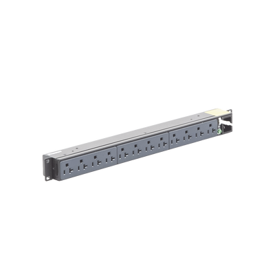 [P12B01M] PDU Básico para Distribución de Energía, Enchufe de Entrada NEMA 5-15P, Con 12 Contactos NEMA 5-20R, Instalación Horizontal de 19in, 1UR, 15 Amp, 120 Vca