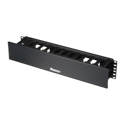 [WMPHF2E] Organizador de Cables Horizontal PatchLink, Sencillo (Solo Frontal), Con Tapa Extendida, Para Rack de 19in, 2UR