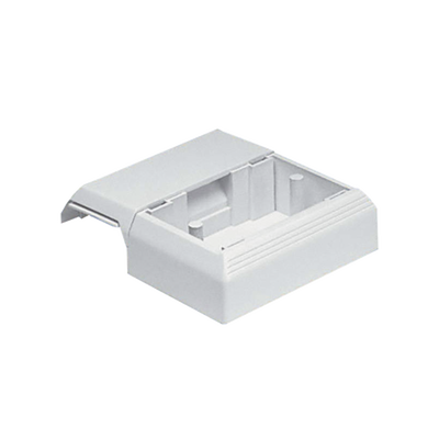 [T45WCIW] Caja Superficial Con Bisagras de Instalación a Presión, Para Canaletas T45, Material PVC Rígido, Color Blanco Mate