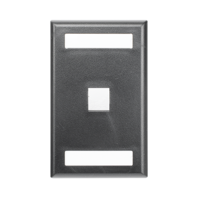 [NK1FBL] Placa de Pared Vertical, Salida Para 1 Puerto Keystone, Con Espacios Para Etiquetas, Color Negro