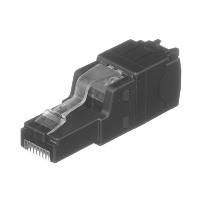 [FP6X88MTG] Plug RJ45 UTP, Instalación Recta, Terminación en Campo Certificable, Compatible con Cat5e, Cat6 y Cat6A, Color Negro