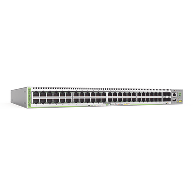 [AT-GS980M/52PS-10] Switch PoE+ Administrable CentreCOM GS980M, Capa 3 de 48 puertos 10/100/1000Mbps + 4 SFP Gigabit, 740 W
