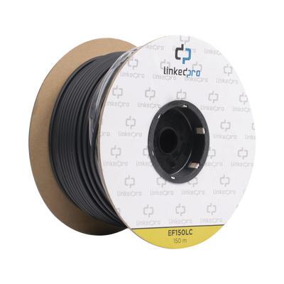 [EF-150-LC] Carrete de Fibra Óptica Monomodo con Conectores LC-LC Duplex, Reforzada con Kevlar, de 150 Metros (492.13 Pies), Para Instalaciones Subterráneas por Tubería