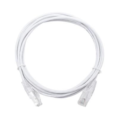 [LP-UT6-300-WH28] Cable de Parcheo Slim UTP Cat6 - 3 Metros (9.84 Pies) Blanco Diámetro Reducido (28 AWG)