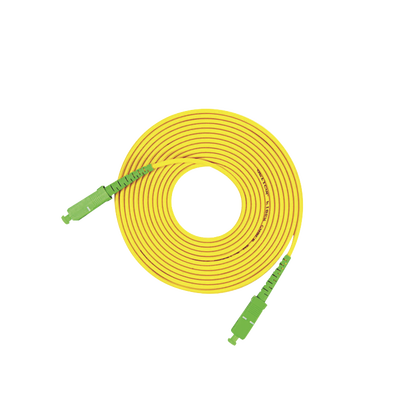[LP-FO-SCA-SCA-03] Jumper de Fibra Óptica Monomodo SC/APC-SC/APC Simplex, Color Amarillo, 3 Metros (9.84 Pies)