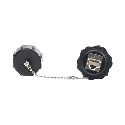 [LP-C6WP-CP] Acoplador Industrial RJ45-RJ45 Categoría 6 Blindado IP67 (Waterproof)