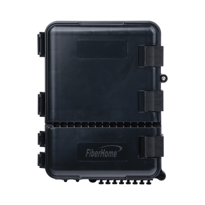[FDP-440A] Caja de Distribución de Fibra Óptica para 24 Empalmes, con 8 Acopladores SC/APC Simplex, Exterior IP55, Color Negro