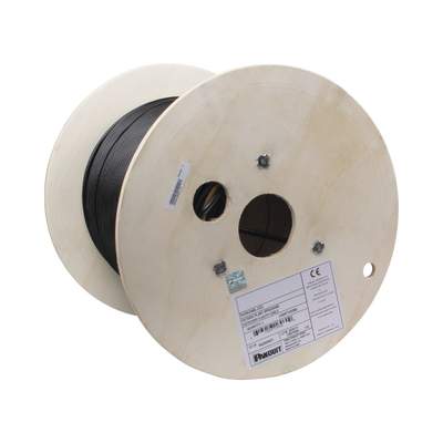 [PUO6C04BL-CEG] Bobina de Cable UTP de 4 Pares, PanNet, Para Exterior con Gel, Cat6 (23 AWG), Industrial para Climas Extremos, Color Negro, 305 Metros (1000 Pies)