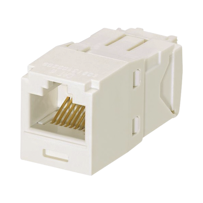 [CJ6X88TGIW] Conector Jack RJ45 Estilo TG, Mini-Com, Categoría 6A, de 8 Posiciones y 8 Cables, Color Blanco Mate