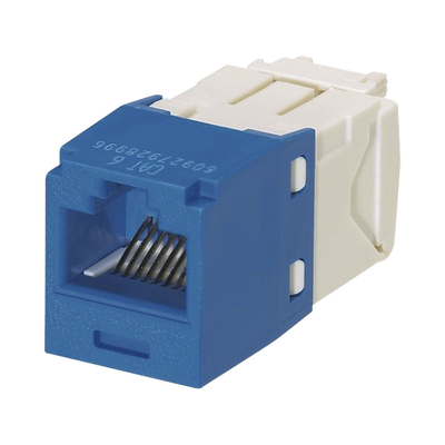 [CJ688TGBU] Conector Jack RJ45 Estilo TG, Mini-Com, Categoría 6, de 8 Posiciones y 8 Cables, Color Azul