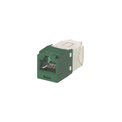 [CJ688TGGR] Conector Jack RJ45 Estilo TG, Mini-Com, Categoría 6, de 8 Posiciones y 8 Cables, Color Verde