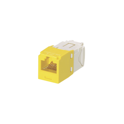 [CJ688TGYL] Conector Jack RJ45 Estilo TG, Mini-Com, Categoría 6, de 8 Posiciones y 8 Cables, Color Amarillo