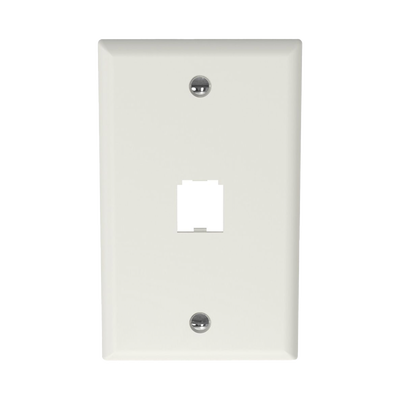 [CFP1IW] Placa de Pared Vertical Clásica, Salida Para 1 Puerto Mini-Com, Color Blanco Mate