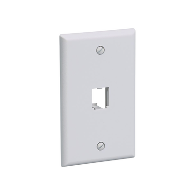 [CFP1WH] Placa de Pared Vertical Clásica, Salida Para 1 Puerto Mini-Com, Color Blanco