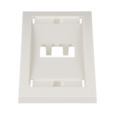 [CFPE2IWY] Placa de Pared Vertical Ejecutiva, Salida Para 2 Puertos Mini-Com, Con Espacios Para Etiquetas, Color Blanco Mate
