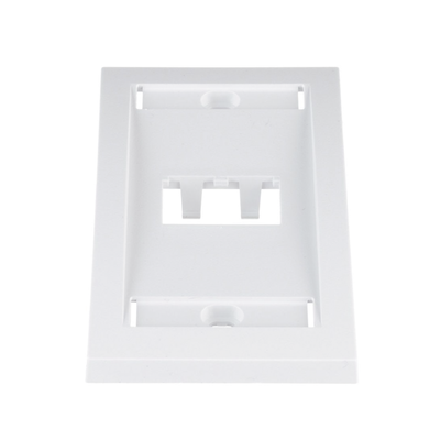 [CFPE2WHY] Placa de Pared Vertical Ejecutiva, Salida Para 2 Puertos Mini-Com, Con Espacios Para Etiquetas, Color Blanco