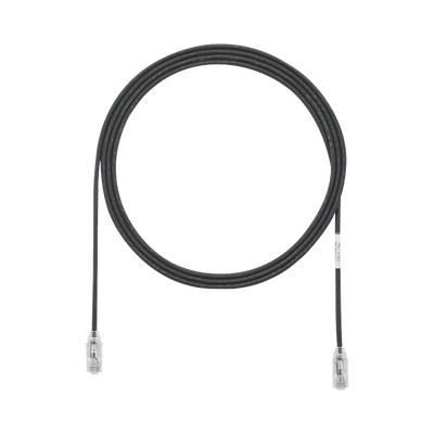 [UTP28SP7BL] Cable de Parcheo TX6, UTP Cat6, Diámetro Reducido (28AWG), Color Negro, 2.13 Metros (7 Pies)