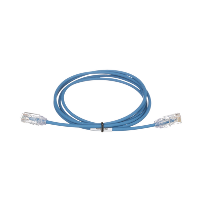 [UTP28SP7BU] Cable de Parcheo TX6, UTP Cat6, Diámetro Reducido (28AWG), Color Azul, 2.13 Metros (7 Pies)