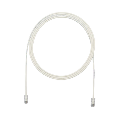 [UTP28X7] Cable de Parcheo UTP Cat6A, CM/LSZH, Diámetro Reducido (28AWG), Color Blanco Mate, 2.13 Metros (7 Pies)