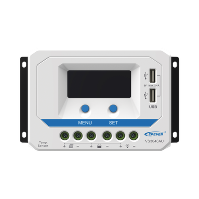 [VS-3048-AU] Controlador Solar de Carga PWM 12/24/36/48 V 30 A, Salida USB, con Display