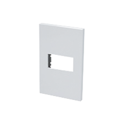 [SYS-P600B] Placa de policarbonato con base de acero para 1 módulo 1/3 color blanco.