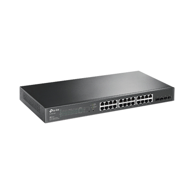 [TL-SG2428P] Switch PoE JetStream SDN Administrable 24 puertos 10/100/1000 Mbps + 4 puertos SFP, 24 puertos PoE, 250W, administración centralizada OMADA SDN 
