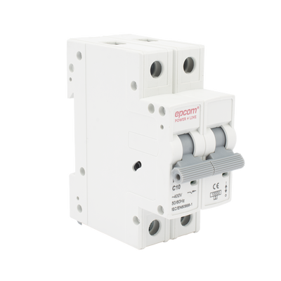 [FE7632PC10] Protección Térmica/ Interruptor 2P, 10 A,  Corriente Alterna  400 Vca para Aplicación Fotovoltaica Montaje Riel DIN