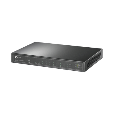 [TL-SG1210P] Switch de escritorio PoE+, no Administrable 8 puertos 10/100/1000 Mbps + 1 puertos 10/100/1000 Mbps (Uplink) + 1 puerto SFP, 63W
