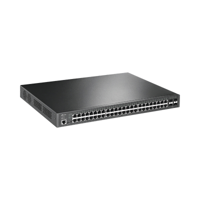 [TL-SG3452P] Switch L2+ Omada PoE+ / 48 Puertos PoE+ 10/100/1000 Mbps / 4 Puertos SFP 1G / 2 Puertos Consola (RJ45 y microUSB) / Administración Centralizada Omada o Stand-Alone / Multicast IGMP / Calidad de Servicio / Presupuesto PoE 384W / Montaje en Rack