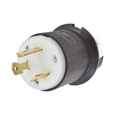 [HUB-HBL-2611] Clavija Industrial con Bloqueo de Media Vuelta / 30 A 125 V CA / 2 Polos 3 Hilos / Color Blanco y Negro / Nema L5-30P.