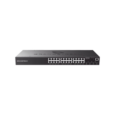 [GWN7803] Switch Gigabit Administrable / 24 puertos 10/100/1000 Mbps + 4 Puertos SFP Uplink / Compatible con GWN Cloud.