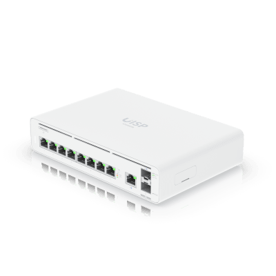 [UISP-CONSOLE] Consola UISP de Ubiquiti / Gateway y Switch de Red Gigabit / Controlador con Plataforma UISP para gestión remota de WISP (airMAX, airFiber, uFiber, LTU, edgeMAX, airCube) / 128 GB SSD / (1) WAN 1GbE / (1) WAN SFP+10G / (8) puertos LAN GbE RJ45 