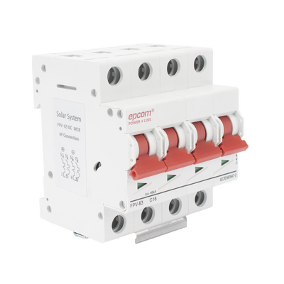 [FPV634PC16] Protección Térmica 4P, 16A,  Corriente Directa  1000 Vcc para Aplicación Fotovoltaica Montaje Riel DIN