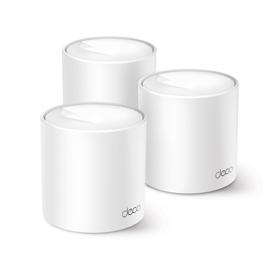 [DECOX10-3PACK] Kit 3 Routers Inalámbricos MESH Interior para Hogar / Doble Banda Wi-Fi 6 AX1500 Mbps / 2 Puerto Gigabit WAN/LAN / 2 Antenas Internas / Administración Mediante la App Deco (iOS, Android) / Protección HomeShield