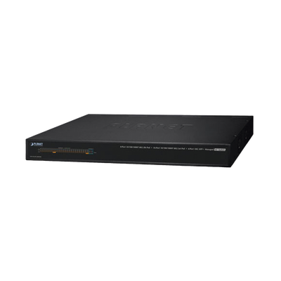 [AVS-4210-24HP4X] Switch AV Profesional para Integraciones Audiovisuales, , 8 Puertos PoE Gigabit 802.3bt, 16 Puertos PoE Gigabit 802.3at, 4 Puertos SFP 10 G, Hasta 450 W de Potencia