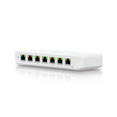 [USW-ULTRA-60W] USW Ultra 60W Switch de 8 Puertos GbE (7 Puertos PoE+ y 1 Puerto Entrada PoE++) con Opciones de Montaje Versátiles