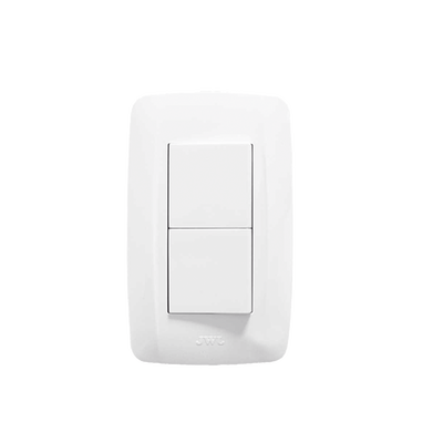 [JTL-C7306] Apagador Escalera Doble de 10 A/ 127 V CA ~ 60 Hz / 1 1/2 Módulos / Color Blanco.