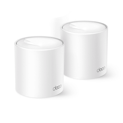 [DECOX50-PRO-2PACK] Kit 2 Routers Inalámbricos MESH Interior para Hogar / Doble Banda Wi-Fi 6 AX3000 Mbps / 3 Puerto Gigabit WAN/LAN / 2 Antenas Internas / Administración Mediante la App Deco (iOS, Android) / Protección HomeShield