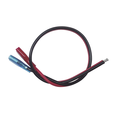 [CBRNF1P30D] Cables en Paquete Dual / Cable Rojo y Negro / 30 cm (11.81 Pulgadas) / Terminal F1 en un Extremo / Puntas Libres en el Otro / Conexión a Baterías de Respaldo